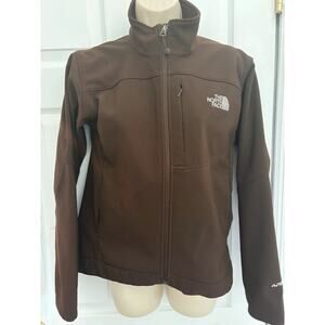 The North Face APEX Women’s M Brown Softshell Jacket Fleece Lined Full Zip Y2K